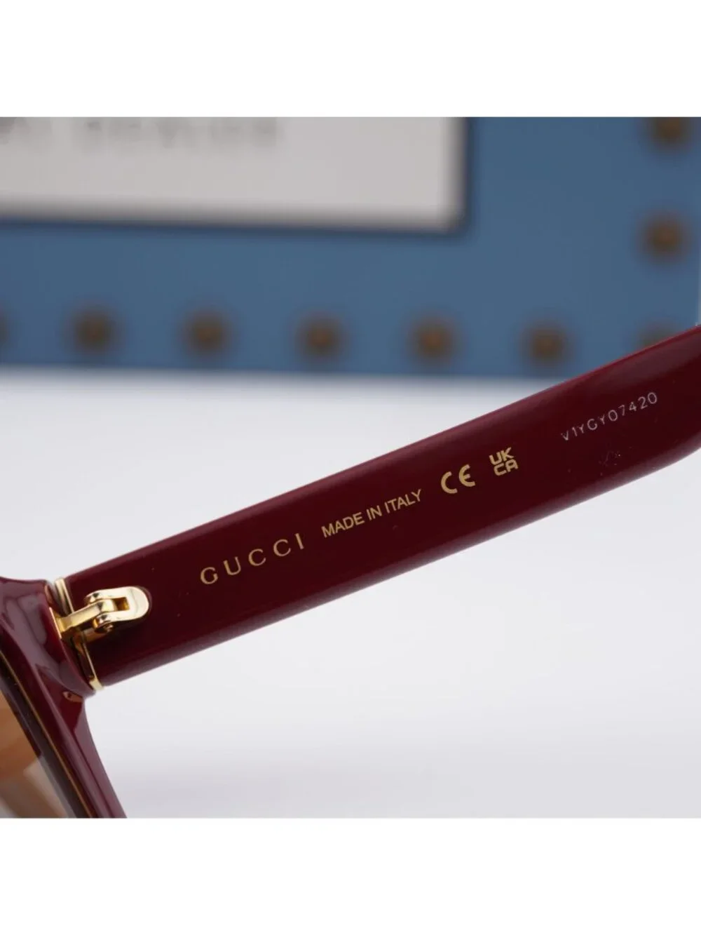 Gucci GG1135S 003 Square Sunglasses - Burgundy / Brown